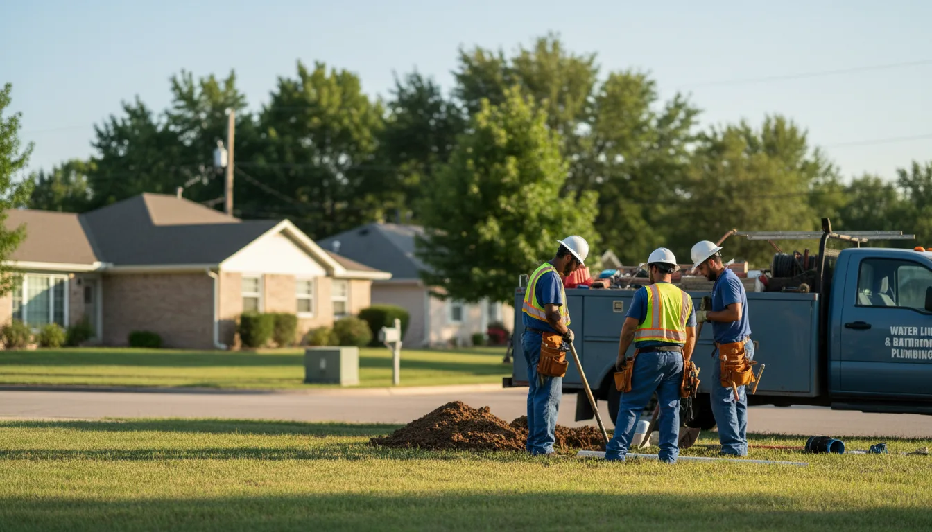 Residential water line and bathroom plumbing service in Manning, IA